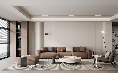 Modern Living Room Modern Living Room Sofa Coffee Table Combination 3d model