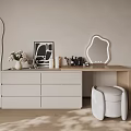 Modern Dressing Table Makeup Stool Combination 3d model