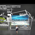 Exhibition Hall Display Cabinet Medium Island Cabinet Multimedia Display Cabinet Sand Table Display Cabinet All-in-One Machine Booth 3d model