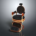 Vintage Massage Chair With Wooden Arms Black Cushion And Comfortable Footrest