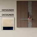 Modern Background Wall Design With Wooden Panels And Stone Accent Strip