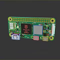 Raspberry Pi Single Board Computer Green Circuit Board With USB HDMI Ports And Processor Chip 3d model