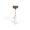 Modern Floor Lamp With White Lampshade Brown Pole And White Base