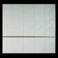 Modern Wardrobe Design With White Doors Wooden Trim Interior Lighting And Drawers