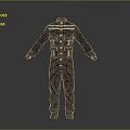 Dark Blue Workwear Jumpsuit With White Stripes And Multiple Pockets For Daily Use