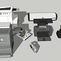 Modern Office Electrical Appliances Featuring Printers Copiers Scanners And Multifunction Devices 3d model