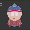 Cartoon Character Wearing Blue Hat Red Pom Pom Red Coat Blue Pants And Sad Expression