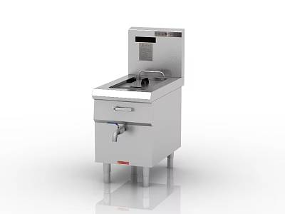 Stainless Steel Commercial Kitchen Equipment With Control Panel And Storage Drawer 3d model