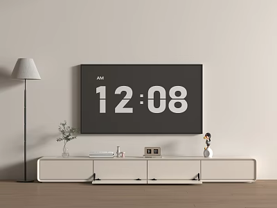 modern TV cabinet cream style 3d model