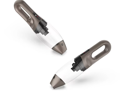 Portable Handheld Vacuum Cleaner For Household Daily Use With Transparent Dust Cup And Brown Design 3d model