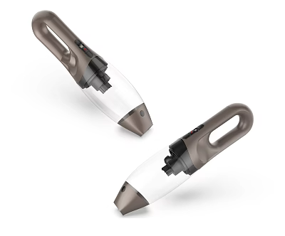 Portable Handheld Vacuum Cleaner For Household Daily Use With Transparent Dust Cup And Brown Design 3d model
