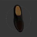 Men's Brown Leather Lace Up Oxford Dress Shoes With Textured Upper