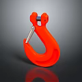 Orange Industrial Lifting Hook With Safety Latch And Heavy Duty Construction