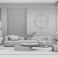 Modern sofa coffee table combination 3d model