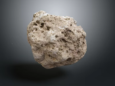 Natural Porous Rock With Rough Textured Surface Isolated On Dark Background 3d model