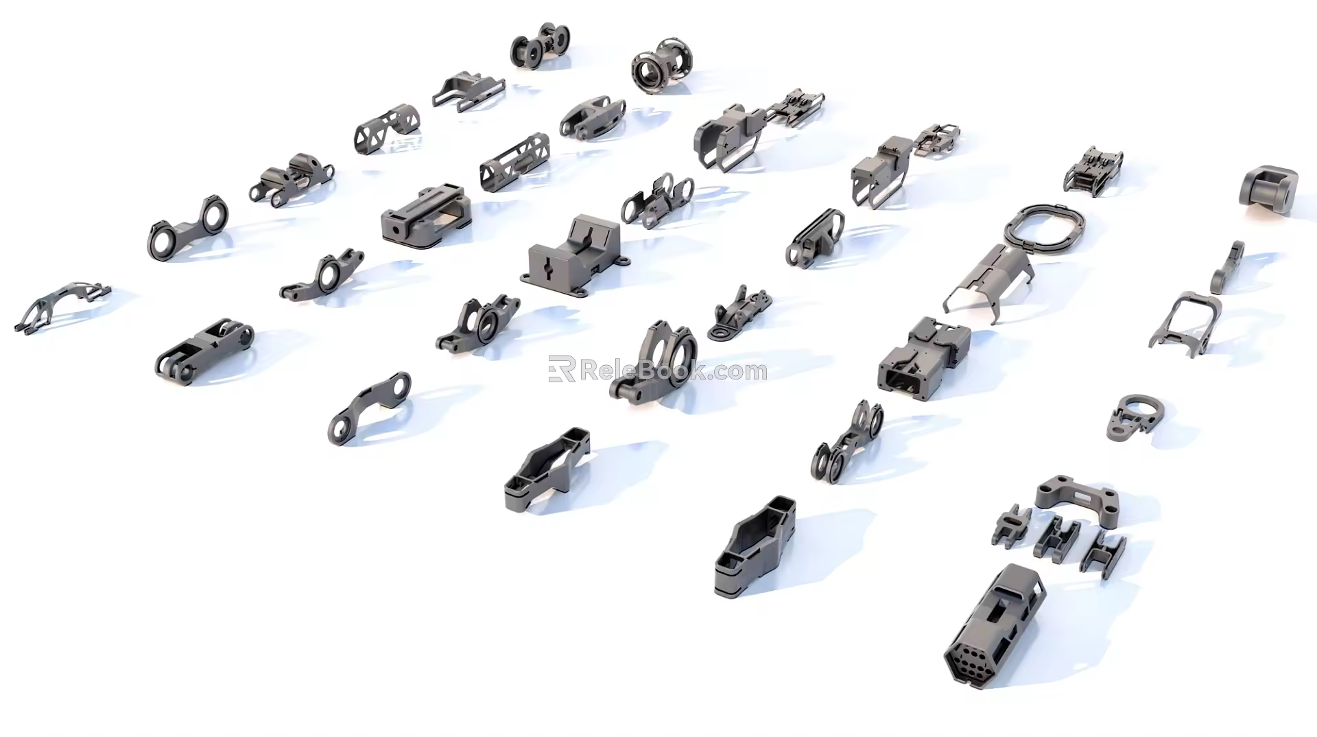 Hard surface mechanical parts combination of mechanical parts 3d model