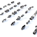 Hard surface mechanical parts combination of mechanical parts 3d model