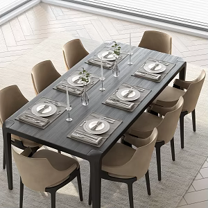 Dining table and chair combination 3d model