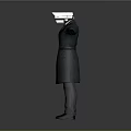Projection Surveillance Humanoid Figure with Camera Head Long Coat Extended Arms
