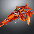 Futuristic Smart Machine Featuring Orange Ring Structure And Glowing Mechanical Parts 3d model