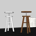 Modern bar stool 3d model