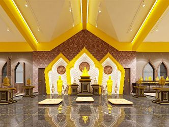 Southeast Asian Buddhist Hall Thai Temple 3d model