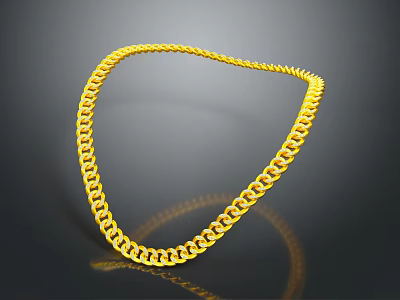 Amusement Park Playground Equipment Featuring Golden Shiny Chain on Dark Background 3d model