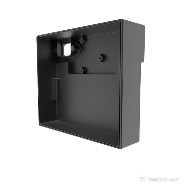 Black Device Enclosure With Mounting Holes And Internal Structure 3d model 