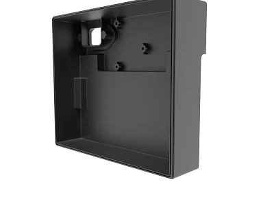 Black Device Enclosure With Mounting Holes And Internal Structure 3d model