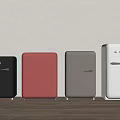 Modern Air Conditioner Fan Units in Four Colors Black Red Grey White with Compact Design
