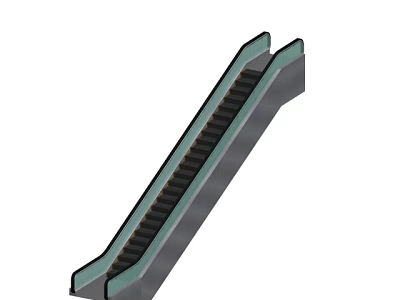 Modern Service Hall Interior Featuring Functional Escalator For Smooth Public Access 3d model