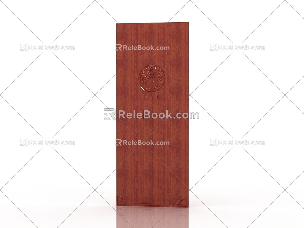 American door solid wood door 3d model