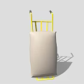 Yellow Hand Truck With Black Handles Carrying Large Beige Package And Wheels