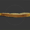 Artisan Bread Slice With Golden Crust And Airy Texture On Black Surface