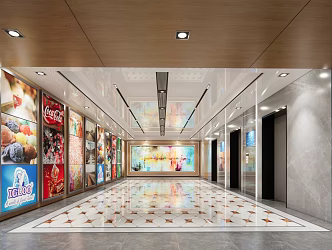 modern elevator hall 3d model