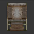 Industrial Equipment With Layered Metal Structure And Rustic Grille Panels Design