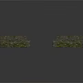 Wooden and Stone Garden Structures with L Shaped Linear Mossy Design Details