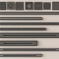 Bathroom Small Accessories Including Various Drain Grates And Shower Channels 3d model