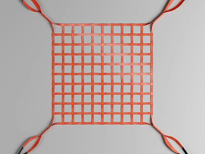 Garden Landscape Decorative Red Grid Structure With Hanging Straps Design 3d model