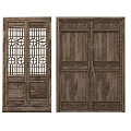 Traditional Chinese Wooden Doors With Carved Lattice Panels And Double Door Design