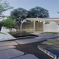 Modern Gallery Frame Folding Line Art Waterscape Gallery Frame 3d model