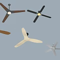 Modern Air Conditioning Fans With Various Color Blades And Ceiling Mounted Design