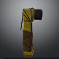 Yellow Hammer With Brown Leather Straps And Black Head Design