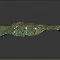 Detailed 3D Mountainous Terrain Model with Green Vegetation and Snowy Peaks