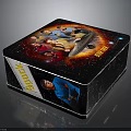 Decorative Metal Box With Colorful Character Graphics Xodus Text And Space Design
