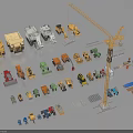 Diverse Utility Vehicles Including Trucks Excavators And Cranes For Construction Sites