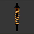 Durable Automotive Shock Absorber With Yellow Coil Spring And Black Metal Casing
