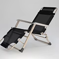 Black Mesh Lounge Chair With Ergonomic Armrests Adjustable Backrest And Wooden Frame