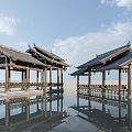 Chinese style pavilion landscape gallery pavilion antique gallery lang pavilion 3d model