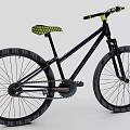 Stylish Black Bicycle With Yellow Handlebars And Wide Tires Design